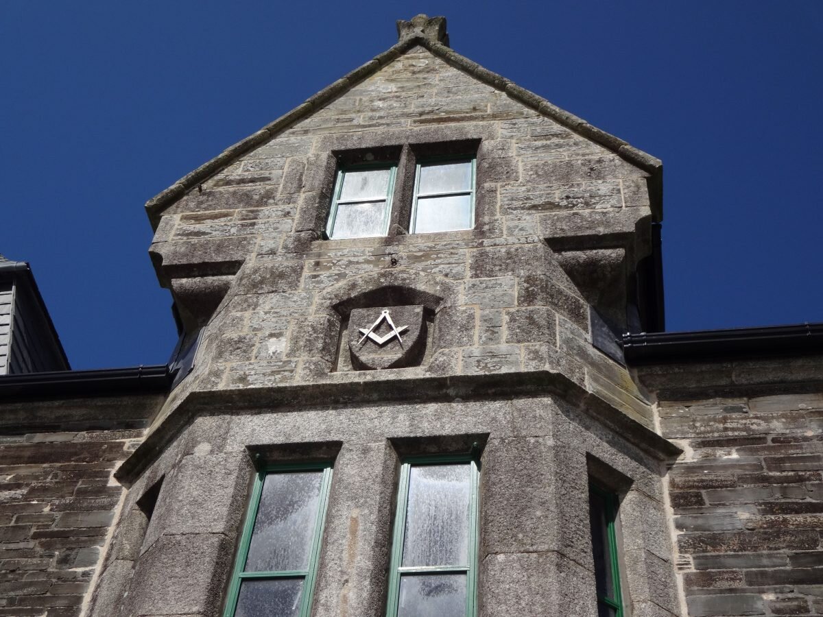 Historic stone lodge exterior